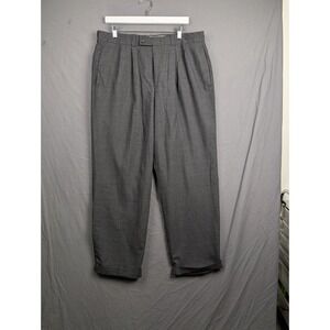 Slates‎ A Dockers Brand Mens Gray 100% Worsted Wool Pleated Dress Pants 36x32
